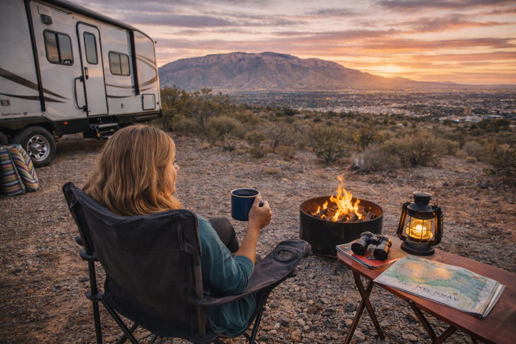 solo RV travel Albuquerque
