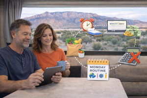 RV life and routine in Albuquerque