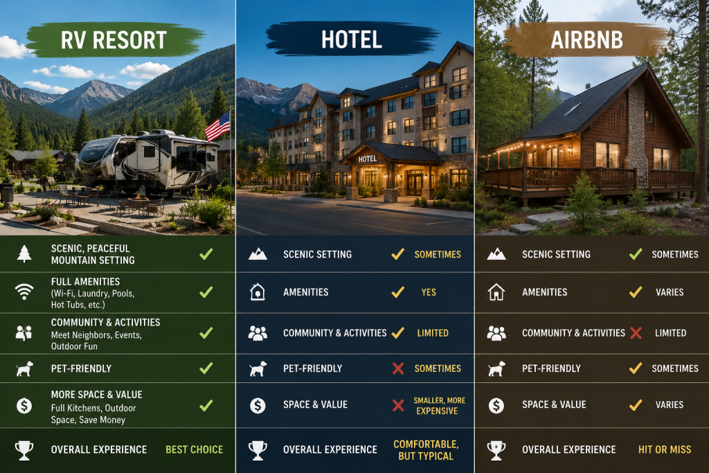 RV resort vs hotel Albuquerque