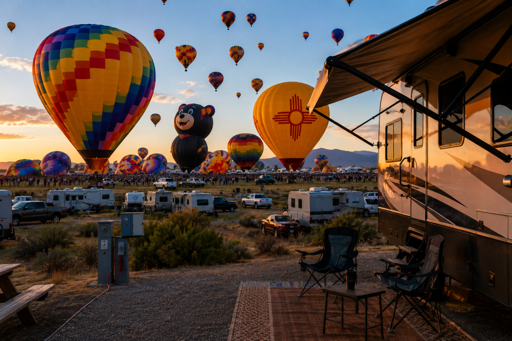 balloon fiesta rv site booking in albuquerque