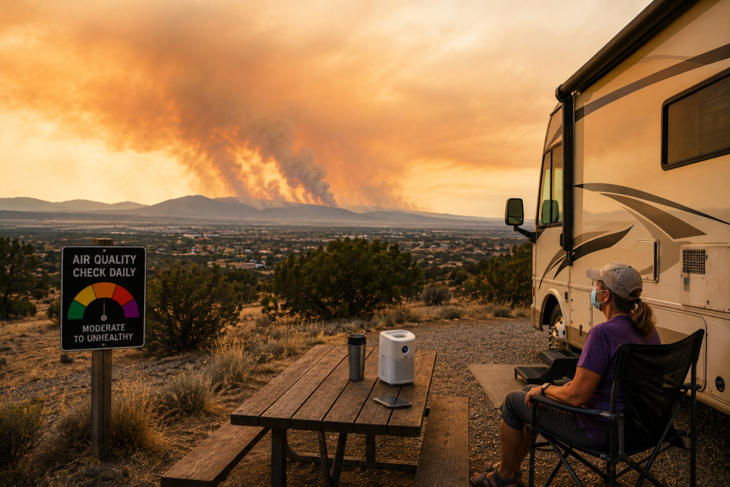 wildfire smoke RV travel New Mexico in albuquerque