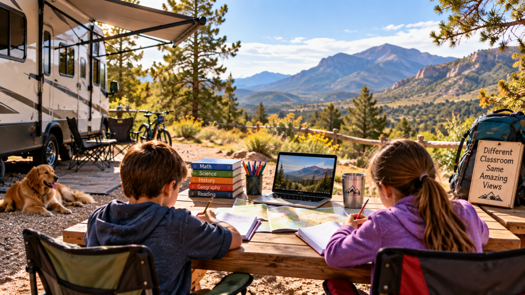 roadschooling RV families August in albuquerque